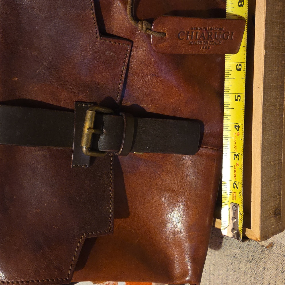 🙀 FLORENCE, ITALY Chiarugi Brown Leather Crossbody Bag 😽 - Picture 8 of 9